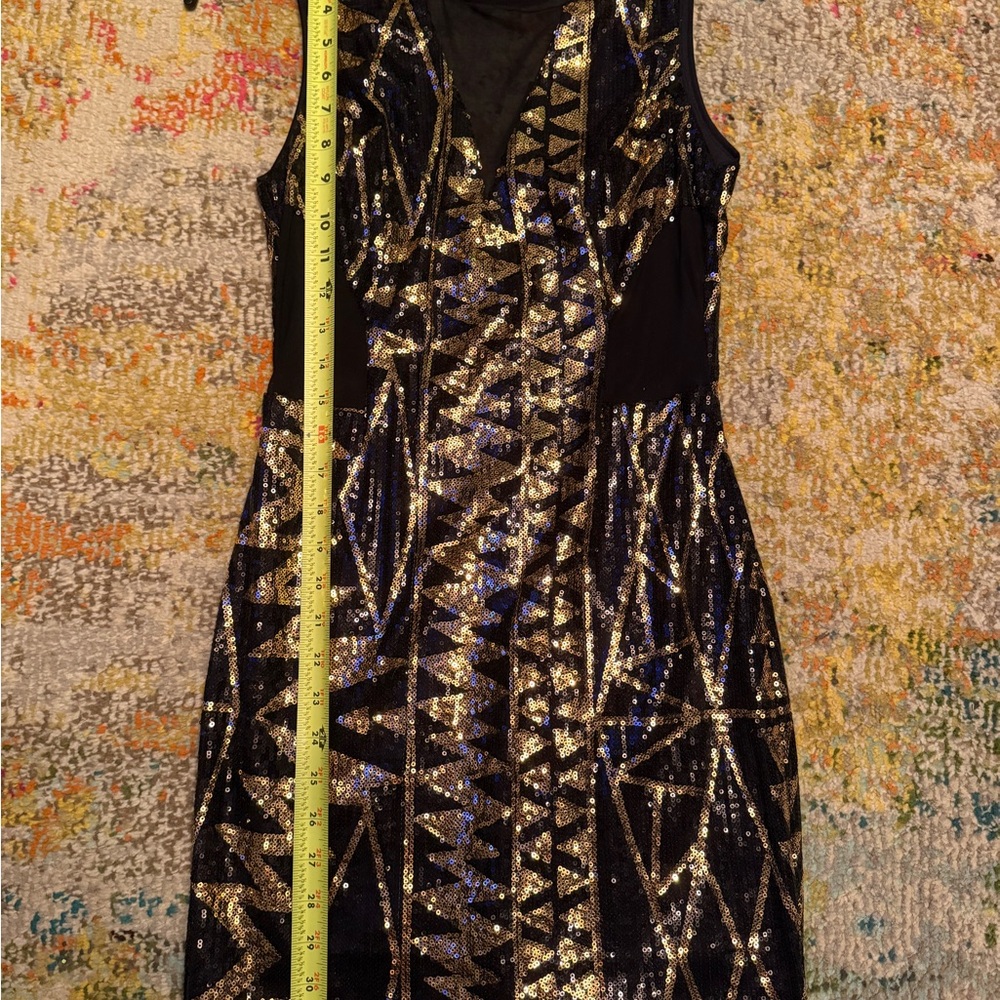 Black and Gold Sequin Dress - Picture 3 of 8